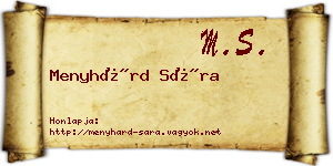 Menyhárd Sára névjegykártya