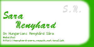 sara menyhard business card